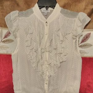 White semi sheer blouse [Bebe]